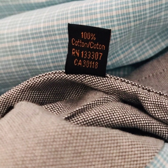 Ben Sherman | Button Front Dress Shirt Mens 16.5 Blue Striped Button Cuff - Picture 9 of 10